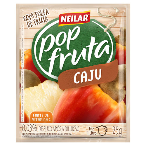REFRESCO EM PÓ POP FRUTA NEILAR 25GR CAJU - DP COM 20 UN