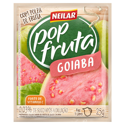 REFRESCO EM PÓ POP FRUTA NEILAR 25GR GOIABA - DP COM 20 UN