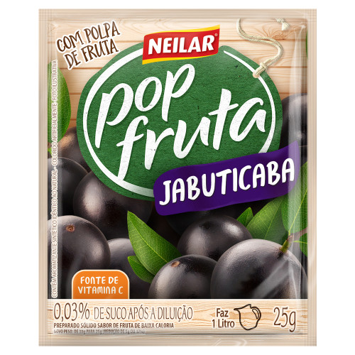 REFRESCO EM PÓ POP FRUTA NEILAR 25GR JABUTICABA - DP COM 20 UN