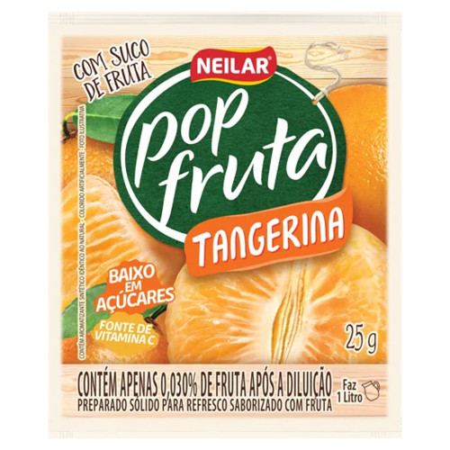 REFRESCO EM PÓ POP FRUTA NEILAR 25GR TANGERINA - DP COM 20 UN