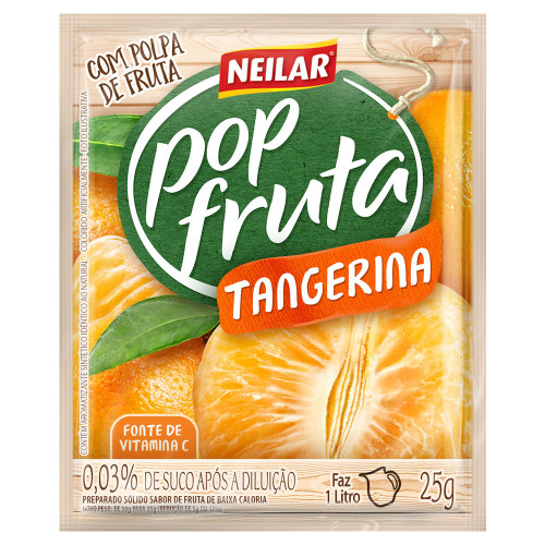 REFRESCO EM PÓ POP FRUTA NEILAR 25GR TANGERINA - DP COM 20 UN