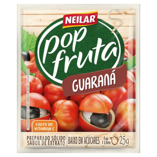 REFRESCO EM PÓ POP FRUTA NEILAR 25GR GUARANÁ - DP COM 20 UN