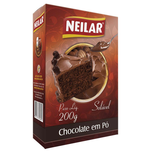 CHOCOLATE EM PÓ SOLÚVEL NEILAR 200GR - CX COM 24 UN