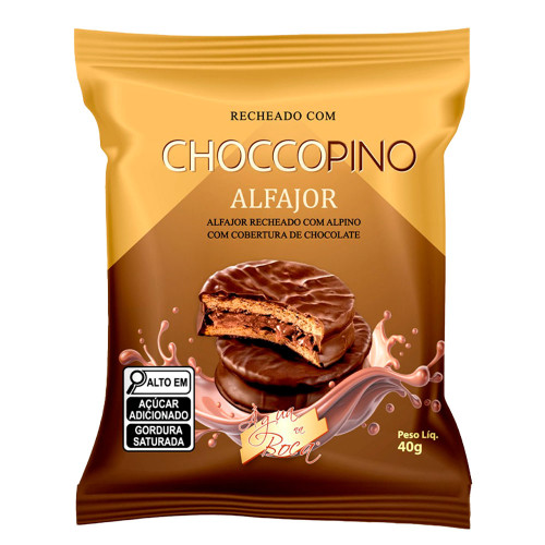 ALFAJOR ÁGUA NA BOCA 40GR CHOCCOPINO - DP COM 18 UN