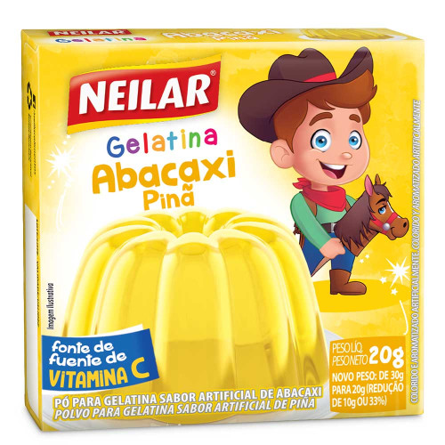 GELATINA NEILAR 20GR ABACAXI - CX COM 48 UN