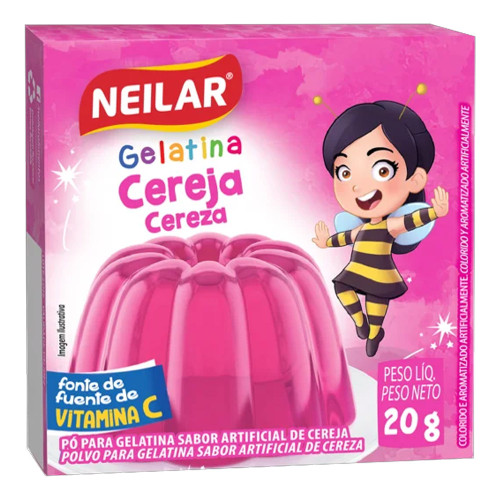 GELATINA NEILAR 20GR CEREJA - CX COM 48 UN