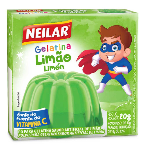 GELATINA NEILAR 20GR LIMÃO - CX COM 48 UN