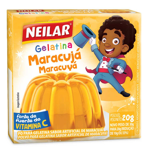 GELATINA NEILAR 20GR MARACUJÁ - CX COM 48 UN