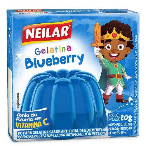 GELATINA NEILAR 20GR BLUE BERRY - CX COM 48 UN
