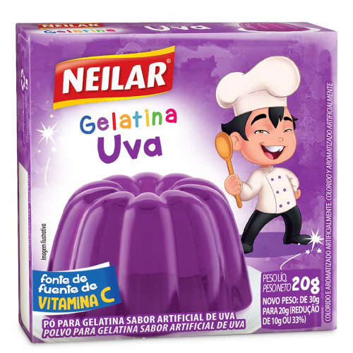 GELATINA NEILAR 20GR UVA - CX COM 48 UN