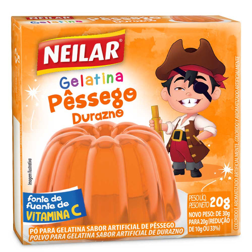 GELATINA NEILAR 20GR PÊSSEGO - CX COM 48 UN