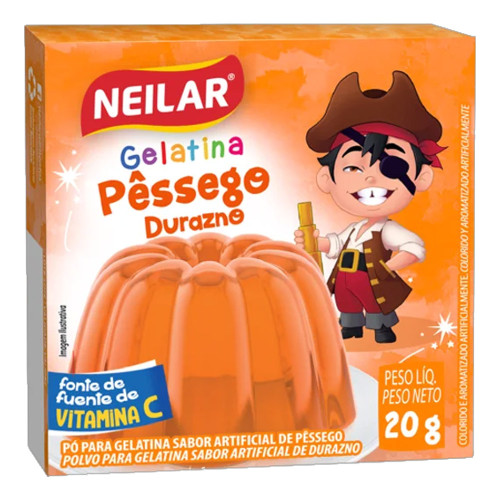 GELATINA NEILAR 20GR PÊSSEGO - CX COM 48 UN