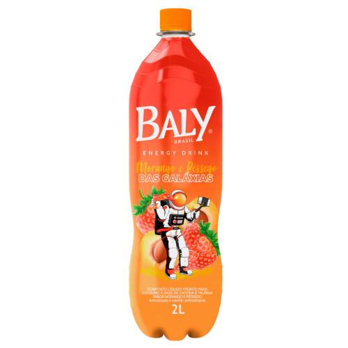 ENERGÉTICO BALY 2 LITROS MORANGO E PÊSSEGO - FD COM 6 UN