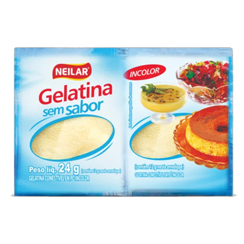 GELATINA SEM SABOR NEILAR 2UNX12GR SACHÊ - CX COM 15 UN
