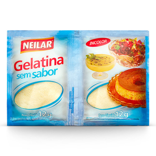 GELATINA SEM SABOR NEILAR 2UNX12GR SACHÊ - CX COM 15 UN