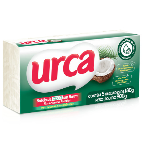 SABÃO DE COCO EM BARRA URCA C/5UN 180GR - CX COM 10 PC