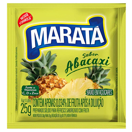 REFRESCO EM PÓ MARATÁ 25GR ABACAXI - DP COM 15 UN