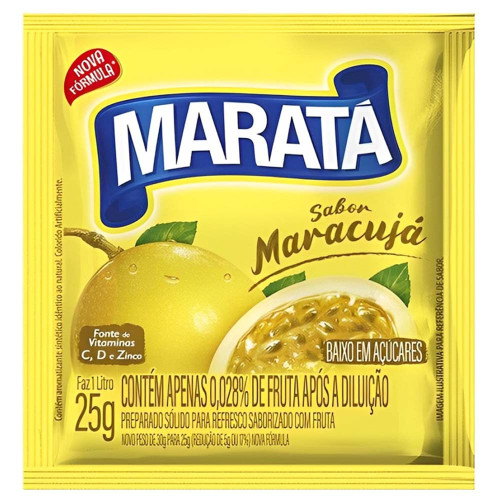 REFRESCO EM PÓ MARATÁ 25GR MARACUJÁ - DP COM 15 UN