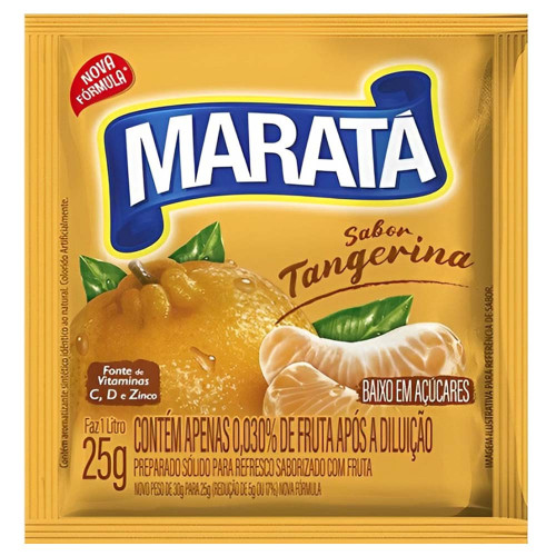 REFRESCO EM PÓ MARATÁ 25GR TANGERINA - DP COM 15 UN