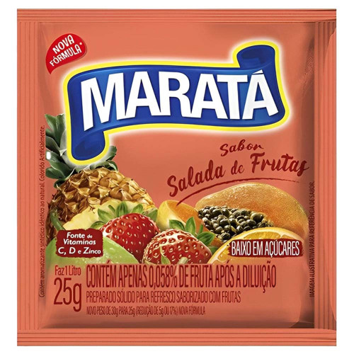 REFRESCO EM PÓ MARATÁ 25GR SALADA DE FRUTAS - DP COM 15 UN