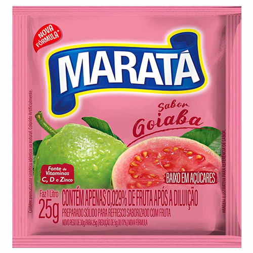 REFRESCO EM PÓ MARATÁ 25GR GOIABA - DP COM 15 UN