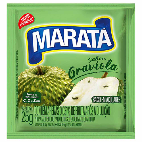 REFRESCO EM PÓ MARATÁ 25GR GRAVIOLA - DP COM 15 UN