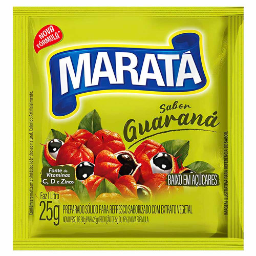 REFRESCO EM PÓ MARATÁ 25GR GUARANÁ - DP COM 15 UN