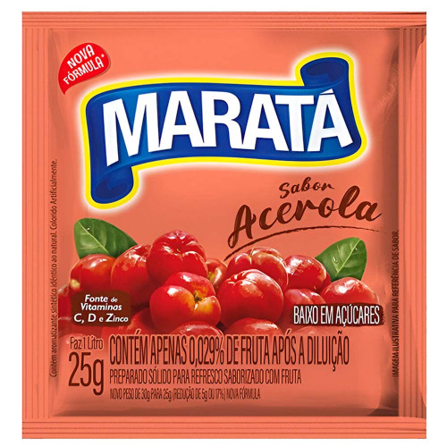 REFRESCO EM PÓ MARATÁ 25GR ACEROLA - DP COM 15 UN