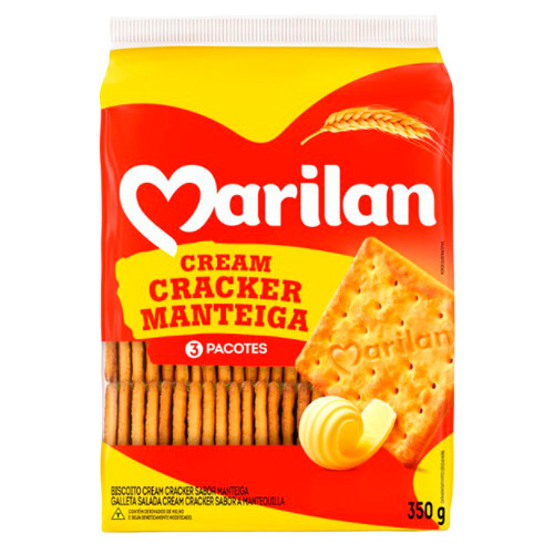 BISCOITO MARILAN 350GR CREAM CRACKER MANTEIGA - CX COM 27 UN