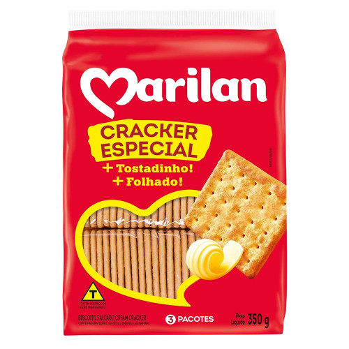 BISCOITO MARILAN 350GR CREAM CRACKER ESPECIAL - CX COM 20 UN
