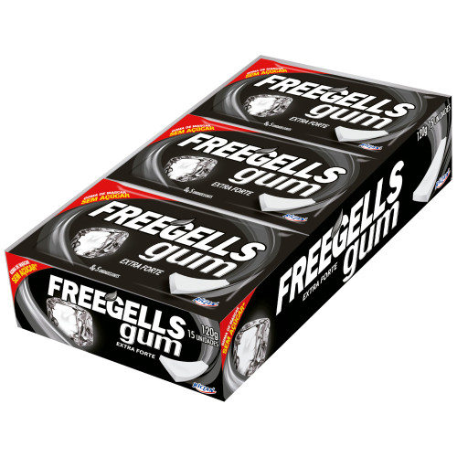 CHICLE GUM FREEGELLS RICLAN EXTRA FORTE 8GR - DP COM 15 UN