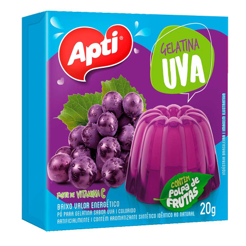 GELATINA APTI 20GR UVA - CX COM 36 UN