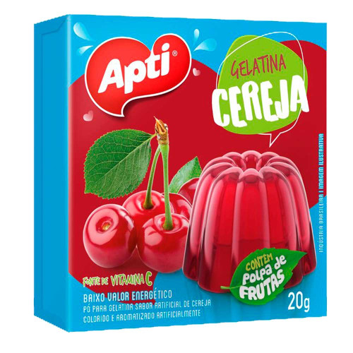 GELATINA APTI 20GR CEREJA - CX COM 36 UN