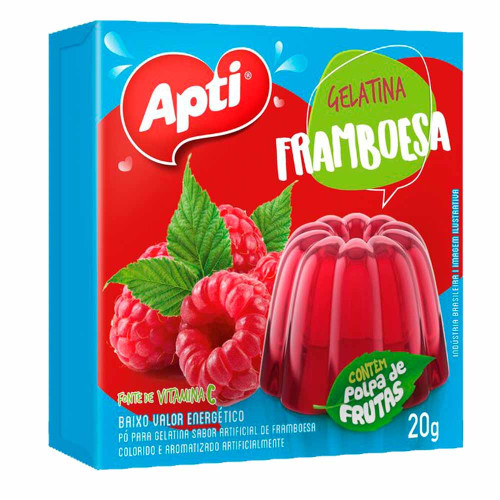 GELATINA APTI 20GR FRAMBOESA - CX COM 36 UN