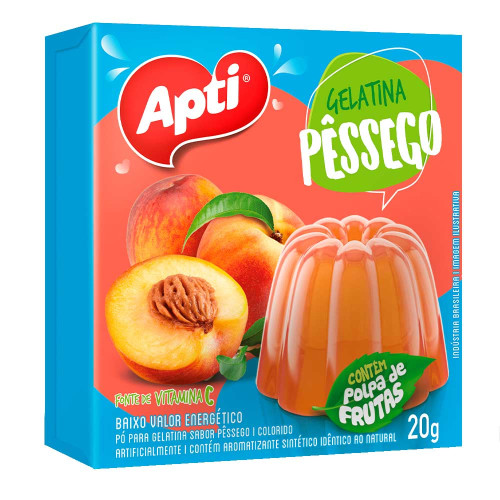 GELATINA APTI 20GR PÊSSEGO - CX COM 36 UN