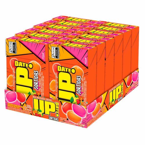BALA MASTIGÁVEL RICLAN UP DATE FRUTAS 25GR - DP COM 12 UN