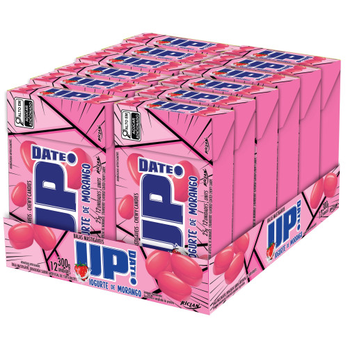 BALA MASTIGÁVEL RICLAN UP DATE IORGUTE DE MORANGO 25GR - DP COM 12 UN