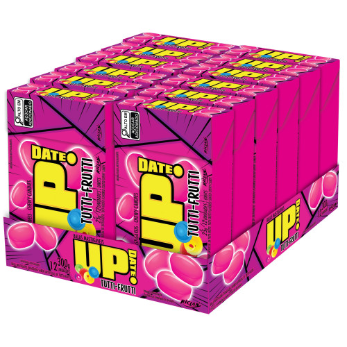 BALA MASTIGÁVEL RICLAN UP DATE TUTTI-FRUTTI 25GR - DP COM 12 UN