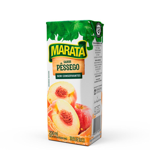 SUCO NÉCTAR MARATÁ 200ML PÊSSEGO - CX COM 27 UN