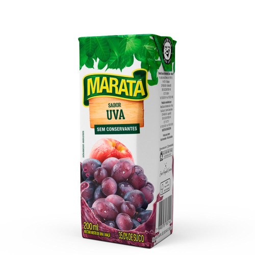 SUCO NÉCTAR MARATÁ 200ML UVA - CX COM 27 UN