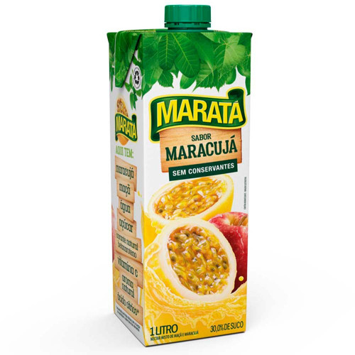 SUCO NÉCTAR MARATÁ 1 LITRO MARACUJÁ - CX COM 12 UN