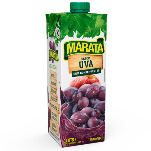 SUCO NÉCTAR MARATÁ 1 LITRO UVA - CX COM 12 UN