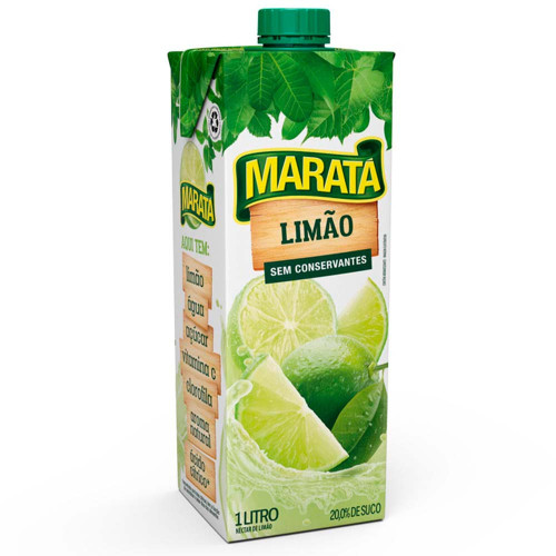 SUCO NÉCTAR MARATÁ 1 LITRO LIMÃO - CX COM 12 UN