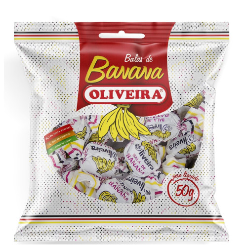BALA DE BANANA OLIVEIRA 50GR - UNIDADE