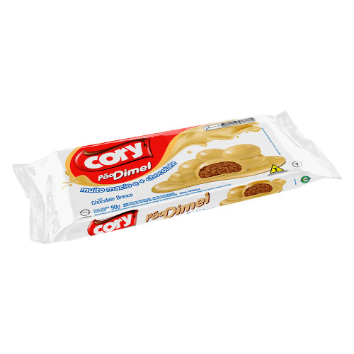 PÃO DIMEL CORY CHOCOLATE BRANCO 90GR - CX COM 30 UN