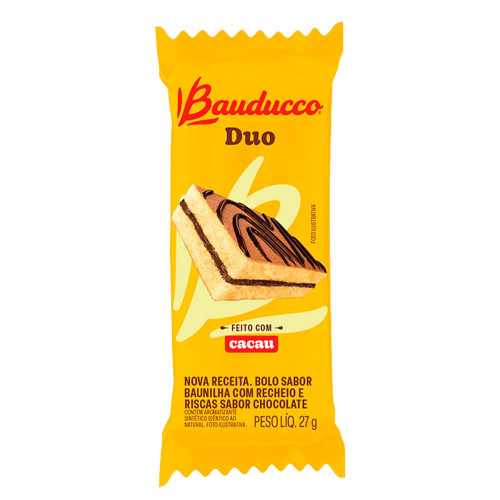 BOLINHO DUO BAUDUCCO 27GR CHOCOLATE - DP COM 15 UN