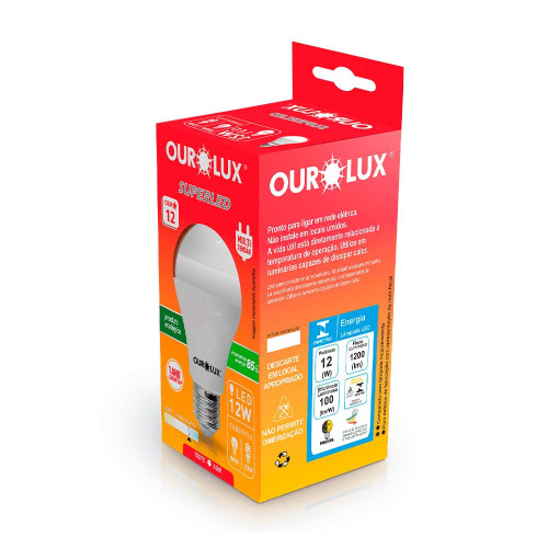 LÂMPADA SUPERLED OUROLUX BIVOLT 12 W - CX COM 10 UN