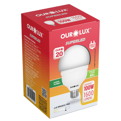LÂMPADA SUPERLED OUROLUX BIVOLT 20 W - CX COM 10 UN