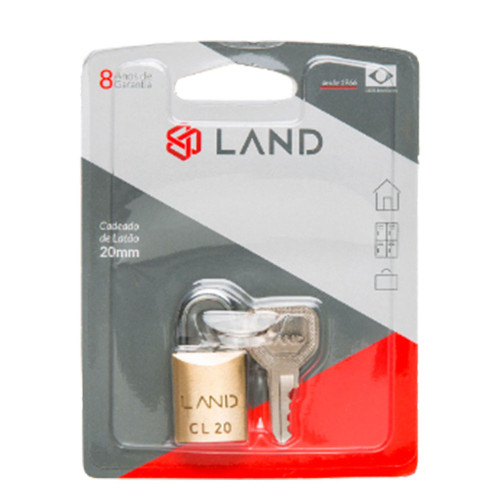 CADEADO LAND 20MM BLISTER INDIVIDUAL - UNIDADE