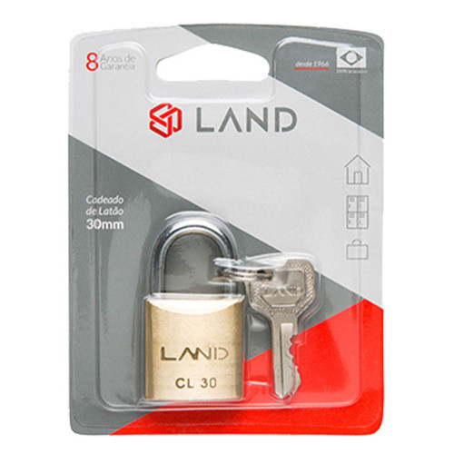 CADEADO LAND 30MM BLISTER INDIVIDUAL - UNIDADE